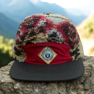 Authentic Smokey The Bear Hat Adult Sherpa Fleece Compass Strap back Off…